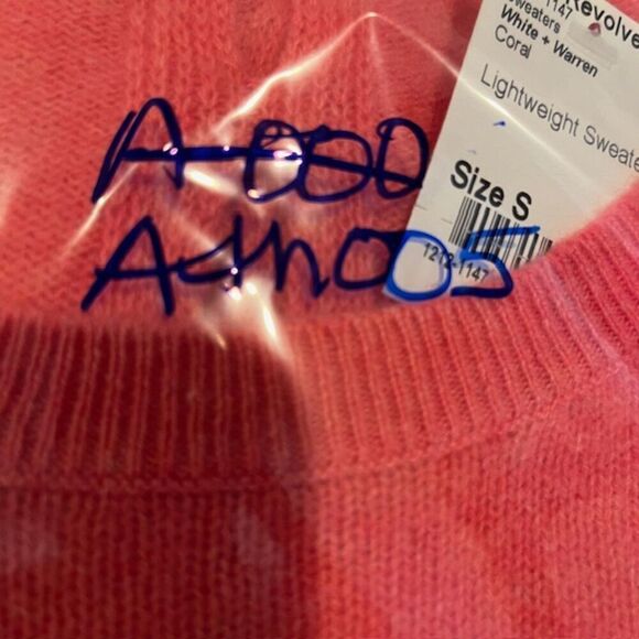 NWT White & Warren 100% Cashmere Coral Revolve Sweater with Cutouts Size Small - Picture 8 of 8